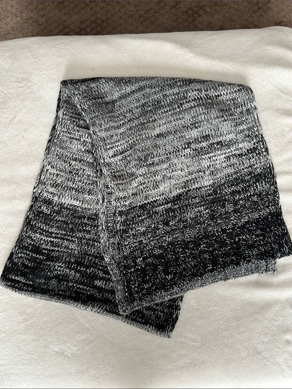 Women's Black & Gray Ombre Knit Sweater Scarf